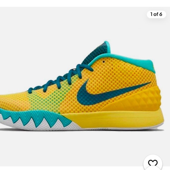 Nike Kyrie 1 Letterman Basketball Athletic Shoes Teal/Yellow Men’s Sz 13 - Picture 5 of 10